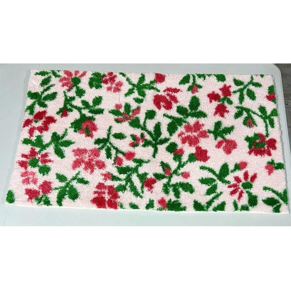 Martha Stewart Pink Floral Ultra Soft Fade-Resistant Bathroom Bath Rug Mat 🌸✨